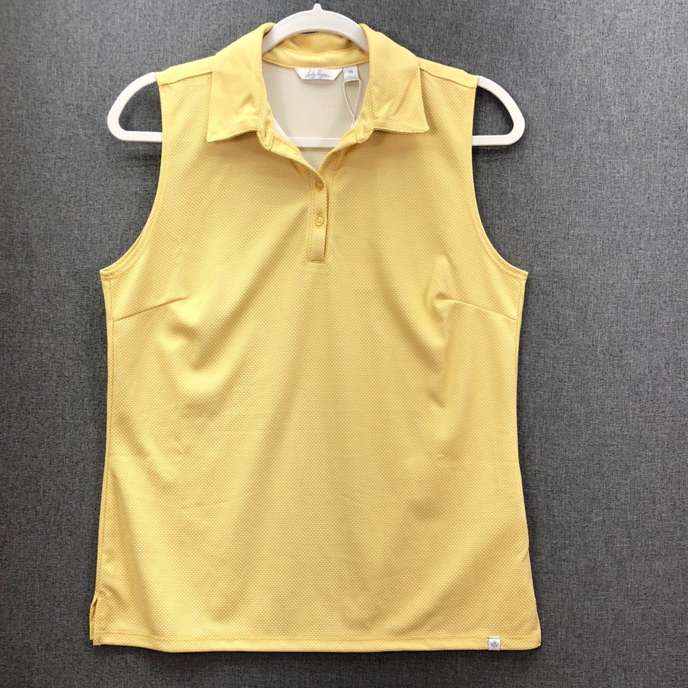 Lady Hagen Sleeveless Polo Tank Top in Yellow